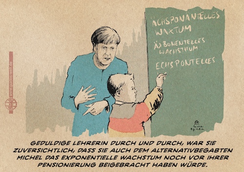 Cartoon: Bildungsmisere (medium) by Guido Kuehn tagged merkel,covid,merkel,covid