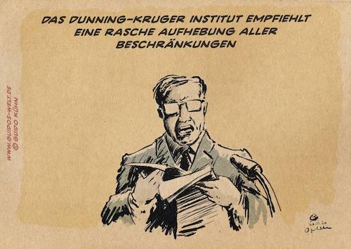 Cartoon: Dunning Kruger (medium) by Guido Kuehn tagged corona,covid19