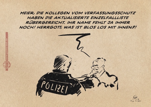 Cartoon: Einzelfallitis (medium) by Guido Kuehn tagged einzelfälle,polizei,nazis,einzelfälle,polizei,nazis