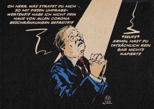 Cartoon: Herr wirf Hirn herab! (medium) by Guido Kuehn tagged laschet,btw2021,kirchen,corona,laschet,btw2021,kirchen,corona