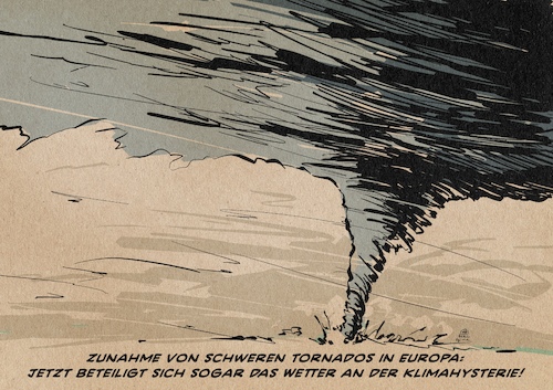 Cartoon: Klimahysterie (medium) by Guido Kuehn tagged tornado,wirbelstürme,wetter,klima,unwetter,tornado,wirbelstürme,wetter,klima,unwetter