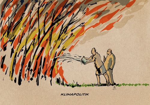 Cartoon: Klimapolitik (medium) by Guido Kuehn tagged klima,klimawandel,klima,klimawandel