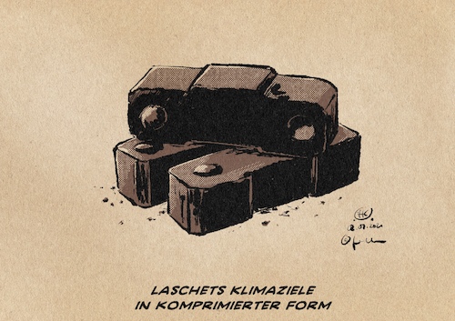 Cartoon: Klimaziele in komprimierter Form (medium) by Guido Kuehn tagged laschet,nrw,windkraft,klima,laschet,nrw,windkraft,klima