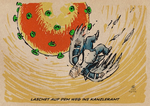 Cartoon: Laschet buchte Ikarus Air (medium) by Guido Kuehn tagged laschet,corona,union,kanzlerkandidatur,covid,laschet,corona,union,kanzlerkandidatur,covid