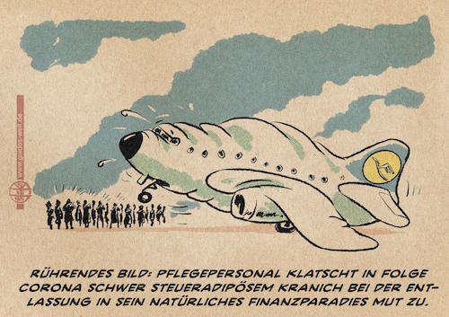 Cartoon: Lufthansa (medium) by Guido Kuehn tagged corona,lufthansa,steuergeld,covid19
