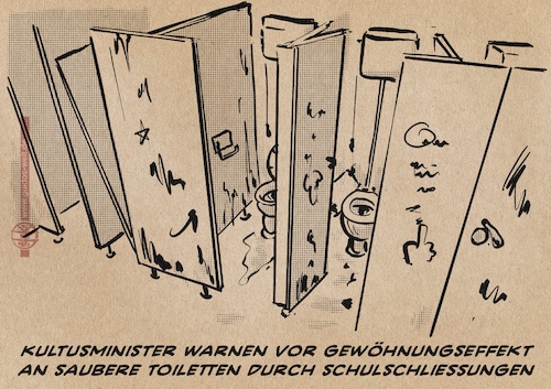 Cartoon: Schulöffnungsgründe (medium) by Guido Kuehn tagged covid,corona,schulen,covid,corona,schulen