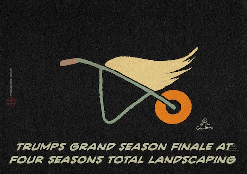 Cartoon: Season Finale (medium) by Guido Kuehn tagged trump,usa,four,season,trump,usa,four,season