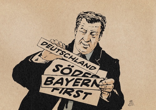 Cartoon: Söder first (medium) by Guido Kuehn tagged söder,csu,cdu,union,kanzkerkandidatur,bundestagswahl,söder,csu,cdu,union,kanzkerkandidatur,bundestagswahl