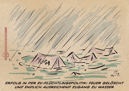 Cartoon: Versagen als Programm (medium) by Guido Kuehn tagged moria,migration,flucht,flüchtlinge,lesbos,moria,migration,flucht,flüchtlinge,lesbos