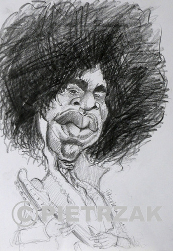 Cartoon: Jimmy Hendrix 1 (medium) by Darek Pietrzak tagged hendrix,jimmy,caricature,rock