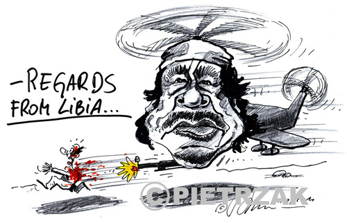 Cartoon: Muammar Kaddafi (medium) by Darek Pietrzak tagged kaddafi,caricature