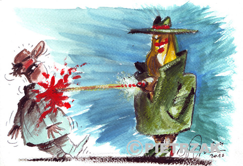 Cartoon: Revolver (medium) by Darek Pietrzak tagged 
