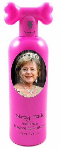 Cartoon: shlampoo (medium) by poleev tagged queen,shampoo,head,brd,germany,of,chancellor,merkel,angela