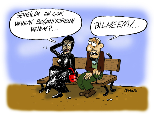 Cartoon: haci ile sevgilisi (medium) by ismailozmen tagged haci,ismail,ozmen
