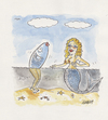Cartoon: The mermaid (small) by ismailozmen tagged sea,fish,mermaid