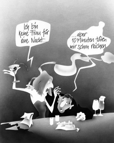 Cartoon: Eine Nacht (medium) by Jörg Halsema tagged man,woman,couple,beer,bar,drinking,nacht,night,nite