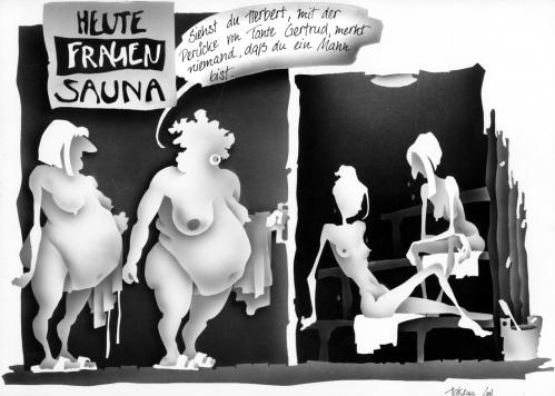 Cartoon: sauna (medium) by Jörg Halsema tagged sauna,
