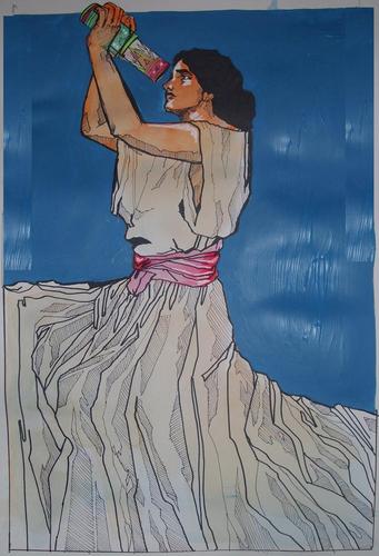 Cartoon: Kaleidoscope (medium) by joellestoret tagged kaleidoscope,woman