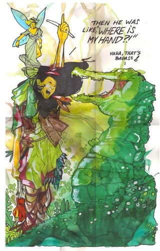 Cartoon: Then Hook was like (medium) by joellestoret tagged hook,peter,pan,tinkerbell,crocodile,stories,severed,hand