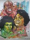 Cartoon: Three Kings (small) by joellestoret tagged james,brown,jimmy,hendrix,musicians,colors,epic