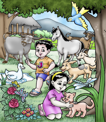 Cartoon: animals (medium) by jayson arellano tagged playing,with,their,animals