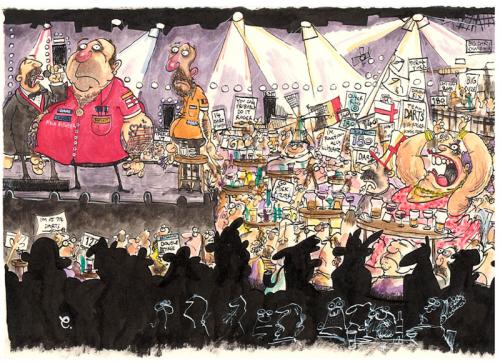 Cartoon: Darts championship (medium) by dotmund tagged darts,championship,crowd