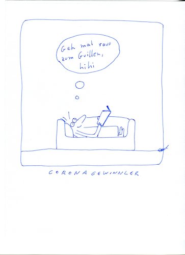 Cartoon: - (medium) by CarolGillert tagged corona,grillen,geselligkeit
