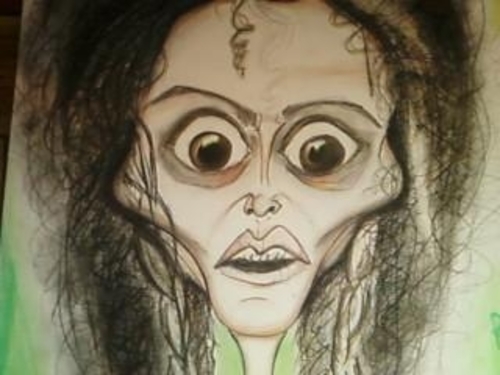 Cartoon: Bellitrix Lastrange (medium) by HA Purvis tagged burton,tim,helenabonhamcarter,harrypotter