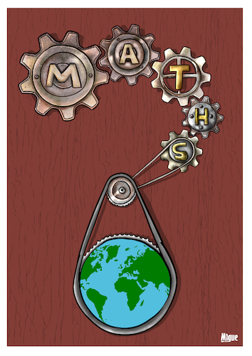 Cartoon: The gearwheel system (medium) by miguelmorales tagged math2022,development,earth,evolution,gearwheel,system,math2022,development,earth,evolution,gearwheel,system