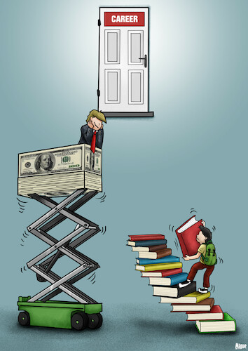 Cartoon: The ladder of success (medium) by miguelmorales tagged education,rich,poor,corruption,money,carrer,university,education,rich,poor,corruption,money,carrer,university