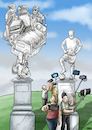 Cartoon: Heroes (small) by miguelmorales tagged heroes,football,statues,fans,doctor