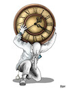 Cartoon: Modern slaves of time (small) by miguelmorales tagged time,slave,modern,work,spend,job