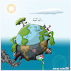 Cartoon: Saving earth (small) by miguelmorales tagged climate,change,earth,pollution,forest,killing,government,water,poison,smoke,noise,bombs,wars