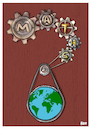 Cartoon: The gearwheel system (small) by miguelmorales tagged math2022 development earth evolution gearwheel system