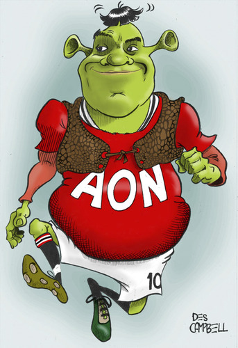 Cartoon: separated at birth! (medium) by campbell tagged watne,rooney,shrek,parody,movie,football,sport,manchester,united