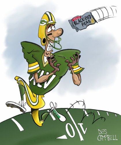 Cartoon: Superduperbowl XLV (medium) by campbell tagged sport,green,bay,packers,super,bowl,american,football