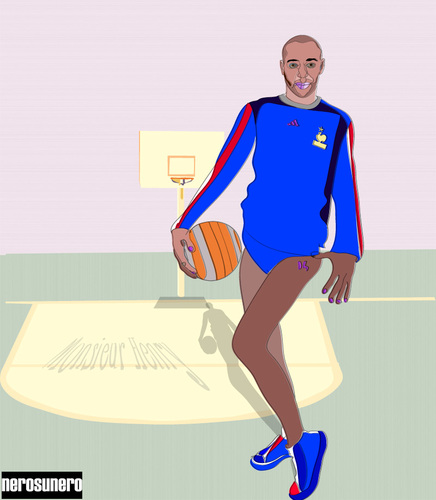 Cartoon: Monsieur Thierry Henry (medium) by nerosunero tagged soccer,france,ireland,football,henry,world,cup,goal