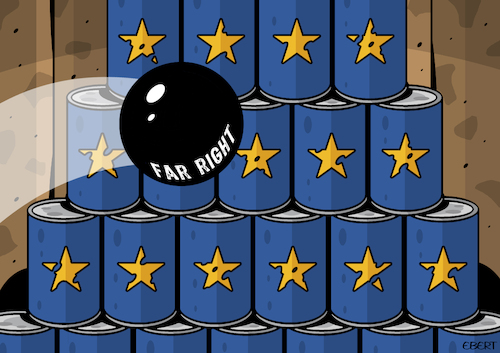 Cartoon: EU and the Far Right threat (medium) by Enrico Bertuccioli tagged europe,farright,farrightparties,democracy,authoritarianism,sovereignism,europeanunion,euelections,europeanelections,farrightthreat,europeangovernment,immigration,farrightextremism,europeanparliament,political,politicalcartoon,politicalcartoons,editorialcartoon,europe,farright,farrightparties,democracy,authoritarianism,sovereignism,europeanunion,euelections,europeanelections,farrightthreat,europeangovernment,immigration,farrightextremism,europeanparliament,political,politicalcartoon,politicalcartoons,editorialcartoon