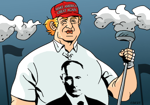 Cartoon: Trump golf outfit (medium) by Enrico Bertuccioli tagged trump,donaldtrump,putin,vladimirputin,us,usa,russia,presidentialelections,uspresidentialelections,2024uspresidentialelections,russianpresidentialelections,authocracy,nationalism,regime,democracy,power,control,politicalrelationship,political,politicalcartoon,editorialcartoon,trump,donaldtrump,putin,vladimirputin,us,usa,russia,presidentialelections,uspresidentialelections,2024uspresidentialelections,russianpresidentialelections,authocracy,nationalism,regime,democracy,power,control,politicalrelationship,political,politicalcartoon,editorialcartoon