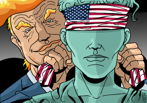 Cartoon: Trump vs  justice (medium) by Enrico Bertuccioli tagged trump,donaldtrump,presidenttrump,justice,judicial,judicialpower,judicialsystem,unitedstates,lawandorder,authoritarianism,justicedepartment,humanrights,political,politicalcartoon,politicalcartoons,editorialcartoon,trump,donaldtrump,presidenttrump,justice,judicial,judicialpower,judicialsystem,unitedstates,lawandorder,authoritarianism,justicedepartment,humanrights,political,politicalcartoon,politicalcartoons,editorialcartoon