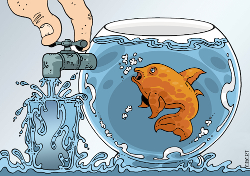 Wasting water By Enrico Bertuccioli | Politics Cartoon | TOONPOOL