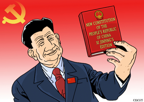 Cartoon: Xi Jinping forever (medium) by Enrico Bertuccioli tagged china,xjjinping,chairman,chineseconstitution,government,chinesegovernment,power,control,chinesecommunistparty,leader,leadership,authoritarianism,democracy,china,xjjinping,chairman,chineseconstitution,government,chinesegovernment,power,control,chinesecommunistparty,leader,leadership,authoritarianism,democracy