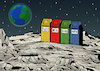 Cartoon: Man on the Moon (small) by Enrico Bertuccioli tagged space,race,conquest,moon,planet,earth,humanity,business,money,astronaut,progress,world,civilization,colony,colonization,rsearch,science,technology,policy,political,challange,exploration,rocket,starship,satellite,garbage,pollition,behaviour,environment,innovation,developement,travel,trash,bin