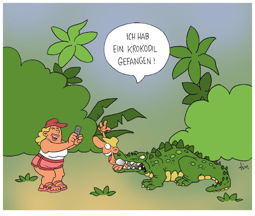 Cartoon: Crocodile Dumbie (medium) by Tim Posern tagged urwald,krokodil,tourismus