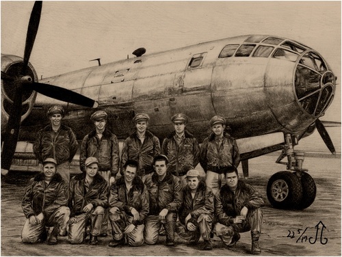 Cartoon: B-29 Superfortress (medium) by Teruo Arima tagged aircraft,bomber,airplane