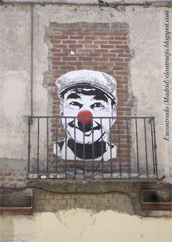 Cartoon: Clown- Madrid (medium) by ANTRUEJO-ENCONTRADO tagged antruejo,clwon,payaso,street,art,calle,arte,urbano