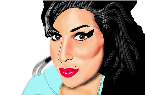 Cartoon: she was really beautiful (medium) by caminante tagged amy,winehouse