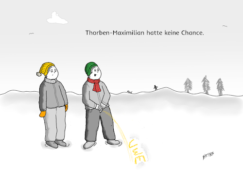 Cartoon: Keine Chance (medium) by Birtoon tagged schneepinkeln
