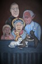 Cartoon: A single family (small) by Cassou tagged charles,iii,greta,thunberg,raoni,metuktire,george,floyd