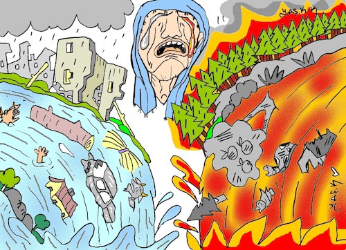Cartoon: ah (medium) by yasar kemal turan tagged ah